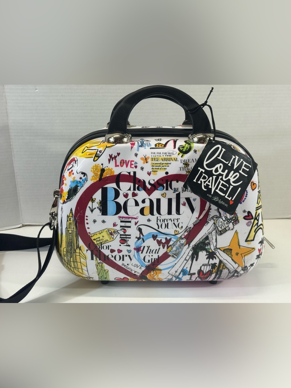 Brighton Multicolor 'Classic Beauty' Travel Cosmetic Case love love travel *scuf